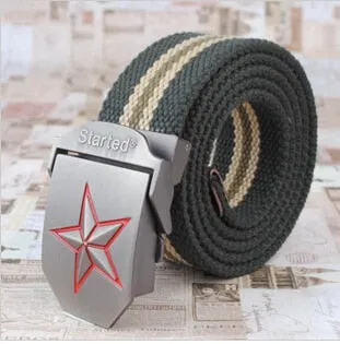 3D Red Star Buckle Strong Canvas Belt