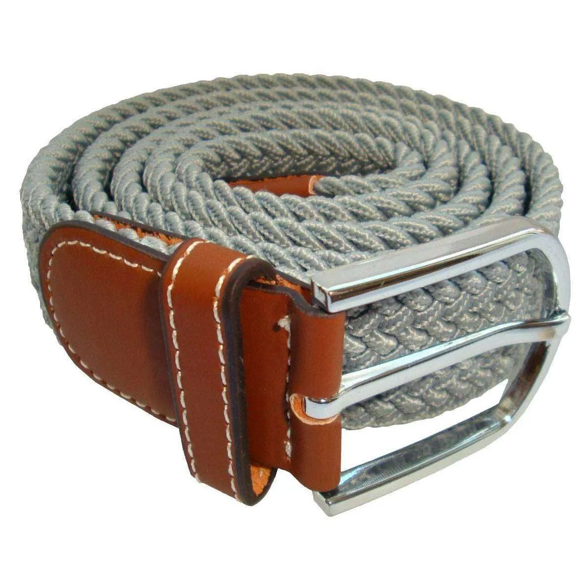 Bassin and Brown Plain Woven Belt - Light Grey