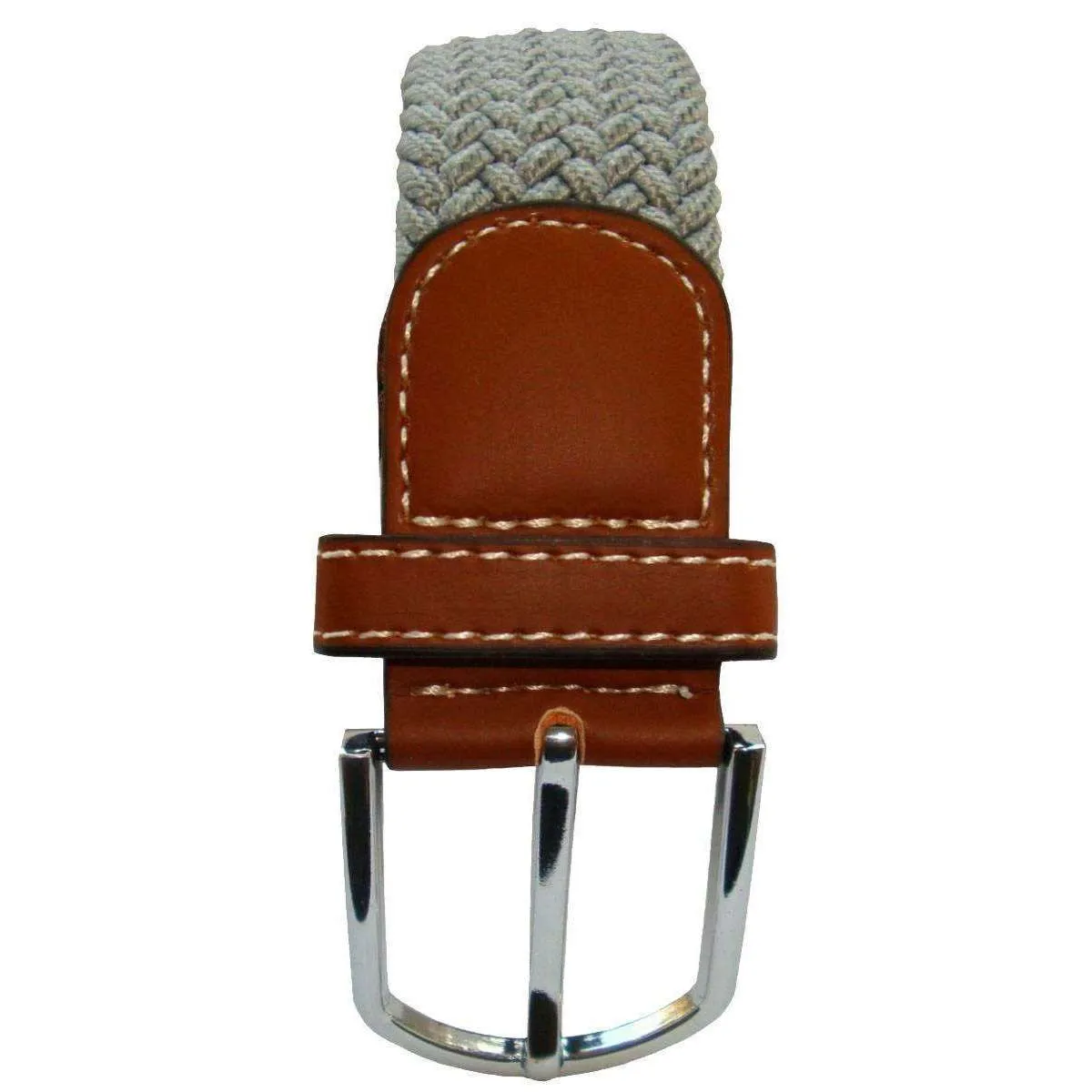 Bassin and Brown Plain Woven Belt - Light Grey