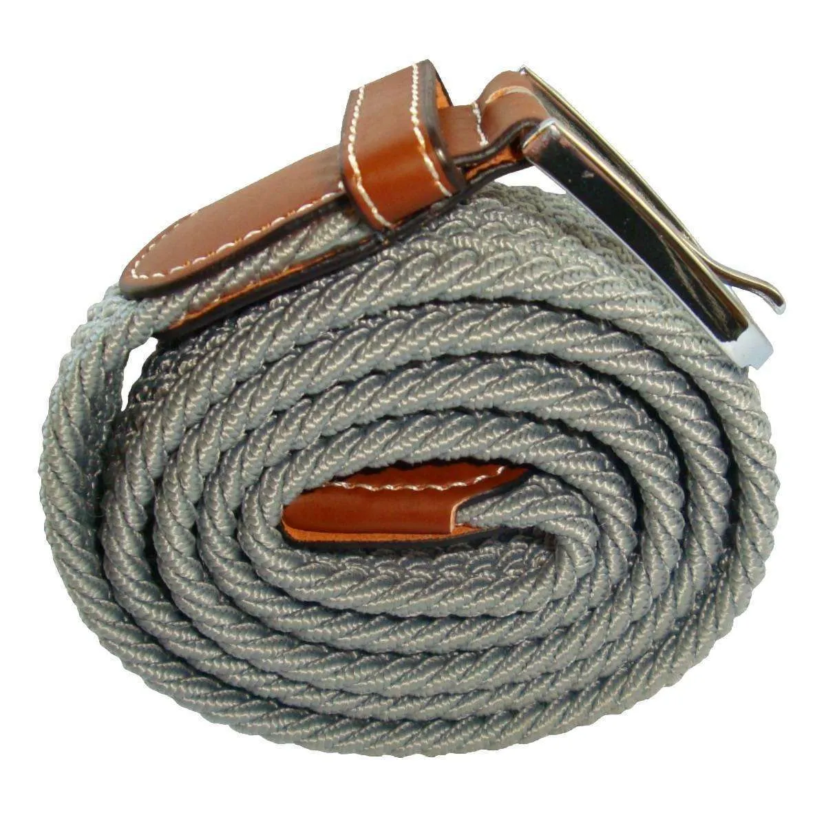 Bassin and Brown Plain Woven Belt - Light Grey