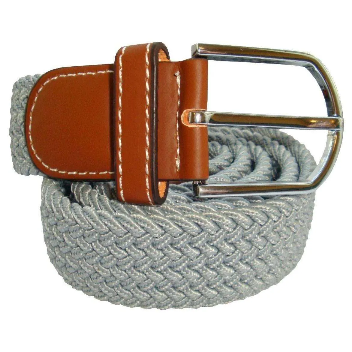 Bassin and Brown Plain Woven Belt - Light Grey