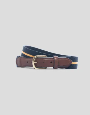 BELGAIN STRETCH BELT - NAVY/ YELLOW