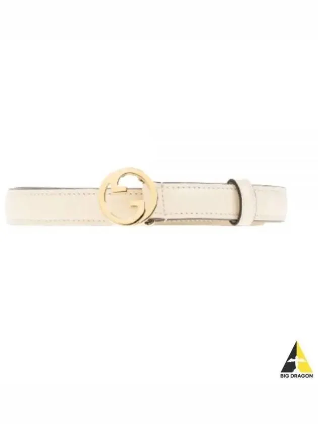 Blondie Thin Leather Belt White