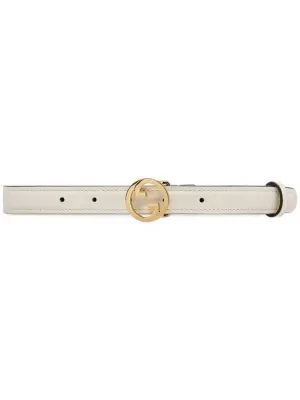 Blondie Thin Leather Belt White