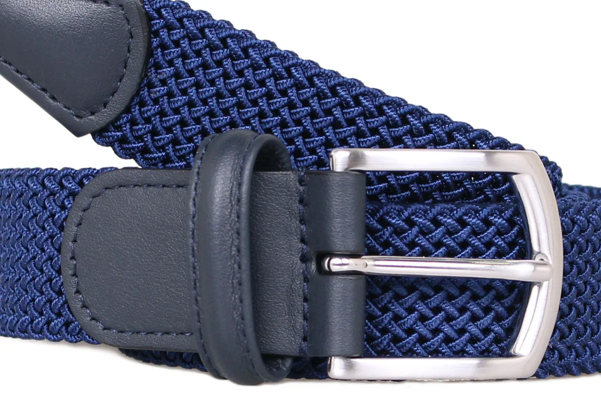 Blue Navy Woven Elastic Belt