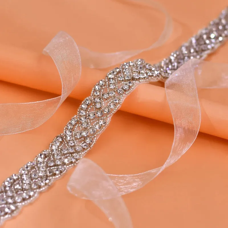 Bridal Waist Belt With Rhinestone Decor For Women's Dress