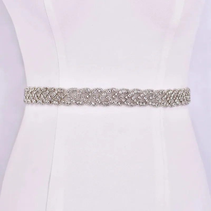 Bridal Waist Belt With Rhinestone Decor For Women's Dress