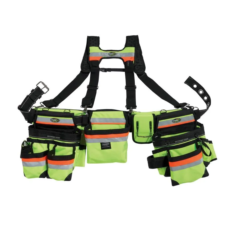 Bucket Boss 55185-HVOY HI-VIS Framer's Tool Belt with Suspenders.