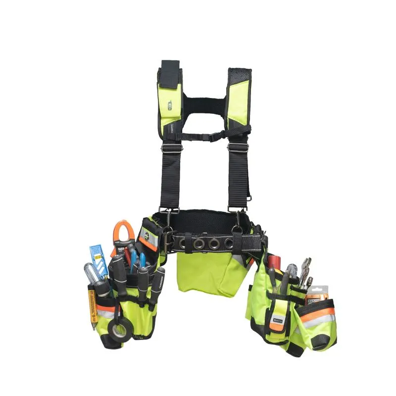 Bucket Boss 55185-HVOY HI-VIS Framer's Tool Belt with Suspenders.