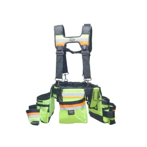 Bucket Boss 55185-HVOY HI-VIS Framer's Tool Belt with Suspenders.