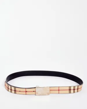 Burberry Beige Canvas Check Print Belt 40/100