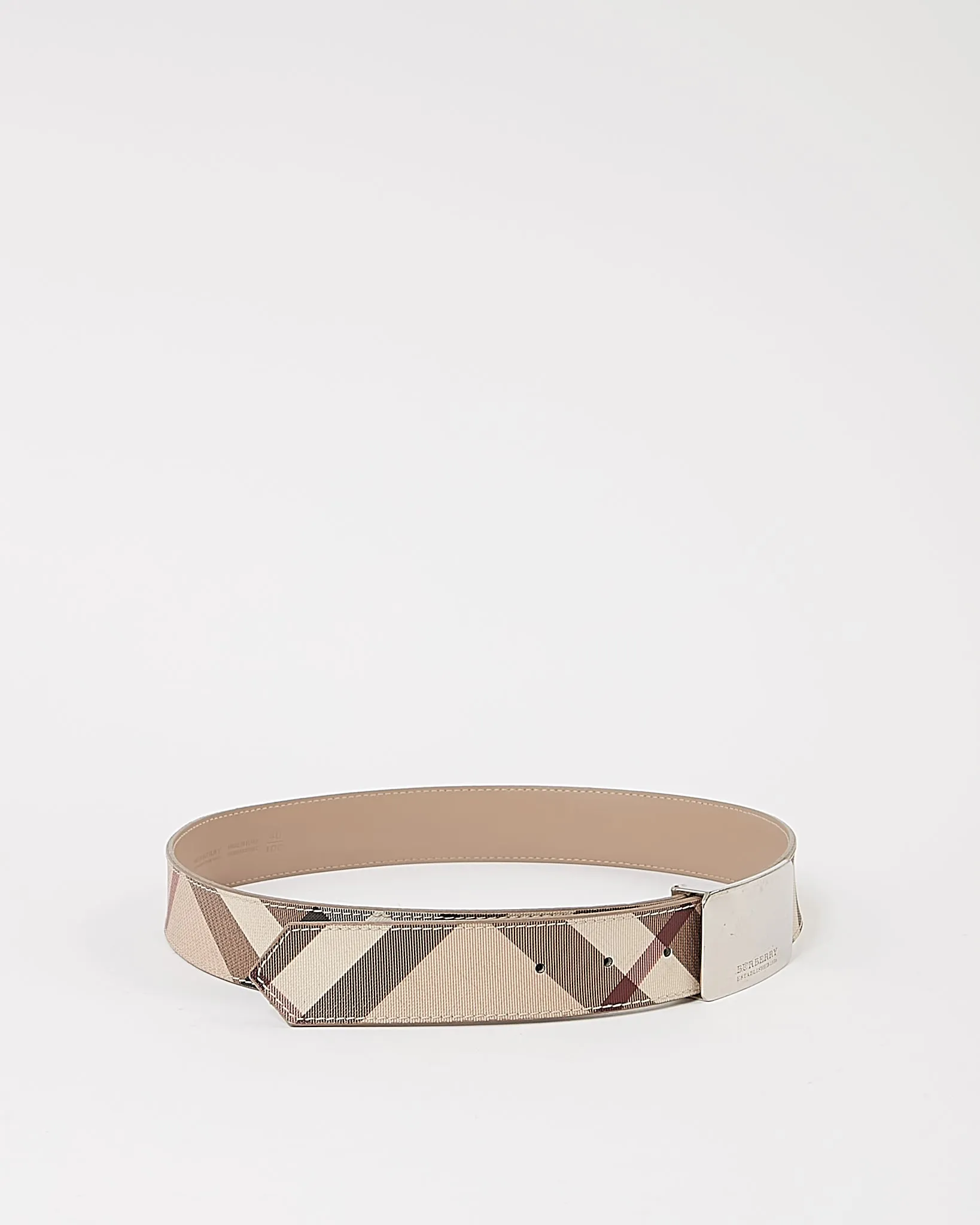 Burberry Beige Nova Check Canvas Belt - 40/100