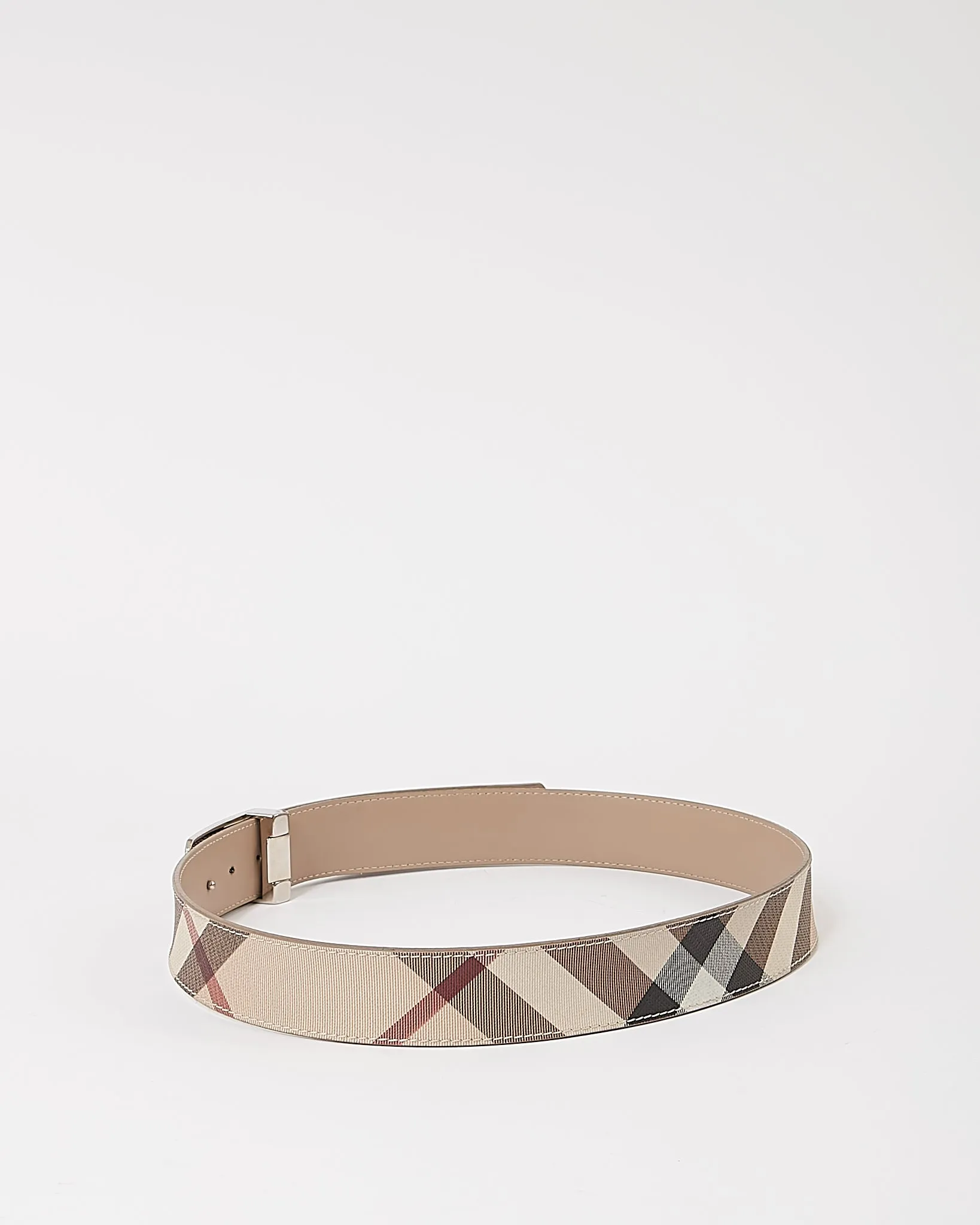 Burberry Beige Nova Check Canvas Belt - 40/100