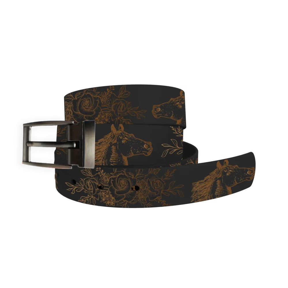 C4 Fillie Floral Belt w/ Polished Onyx Buckle