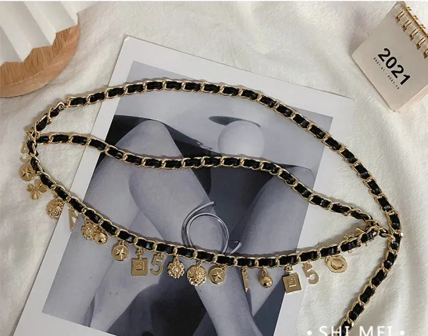 Chic Floral Pendant Belt Chain for Women