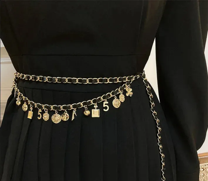 Chic Floral Pendant Belt Chain for Women