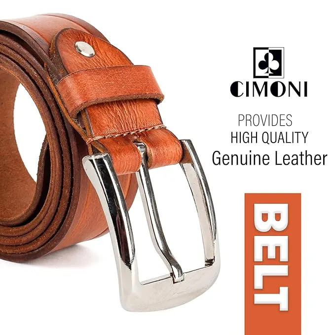 CIMONI Genuine Leather Belt for Men Jeans & Pants use as formal & casual wear