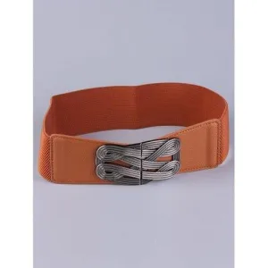 Coat Wear Faux Leather Stretch Belt - Chocolate