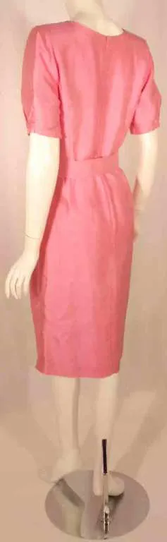 COURREGES Pink Silk Dress with Belt Size 38