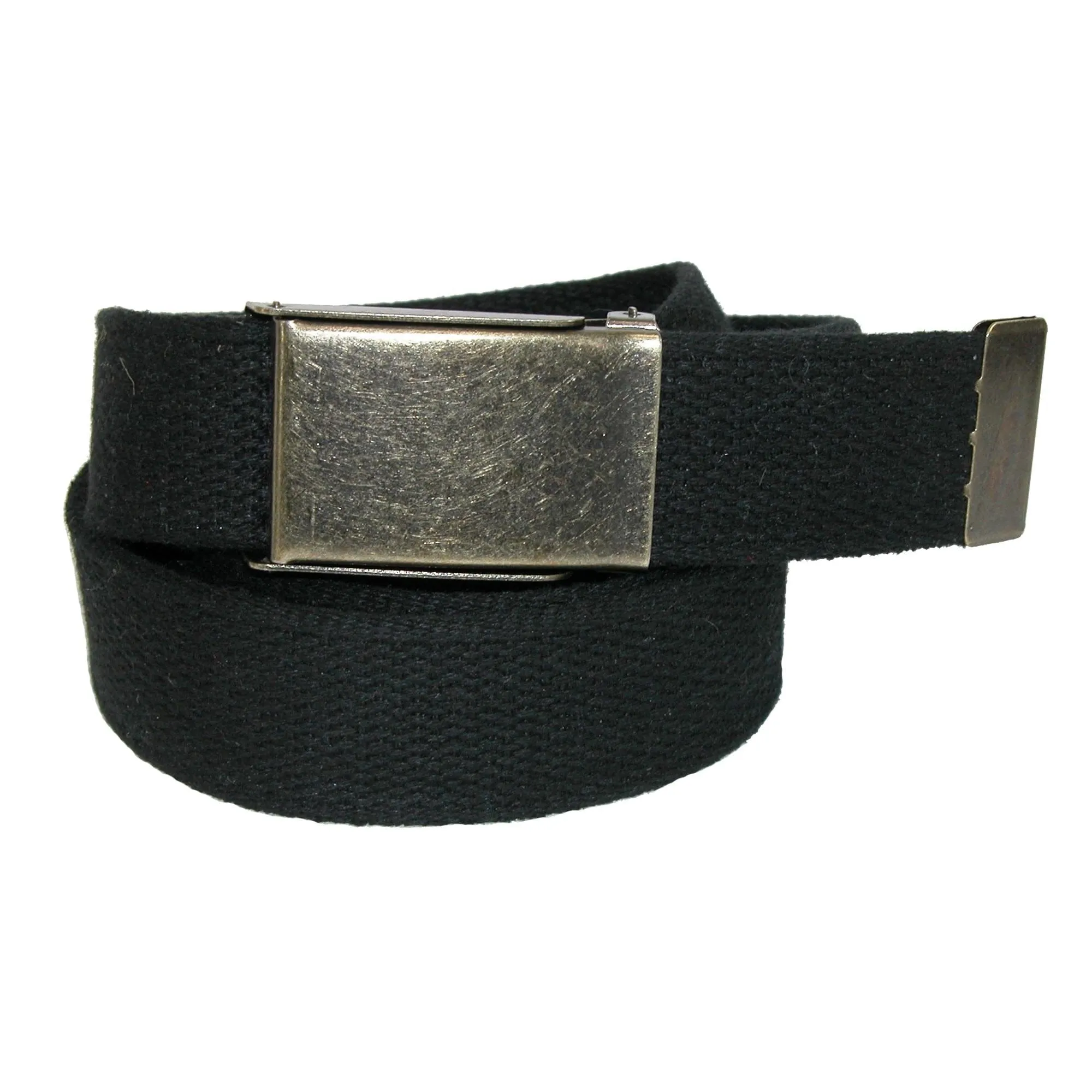 CTM® Men's Big & Tall Fabric Belt with Nickel Flip Top Buckle