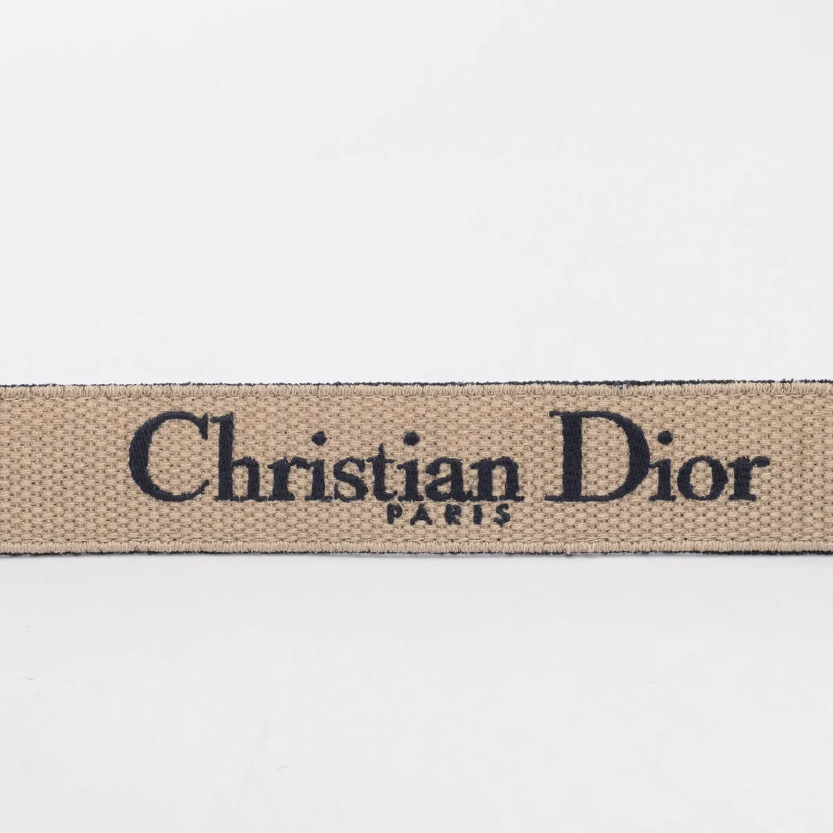 Dior Blue Embroidered Canvas Logo Belt