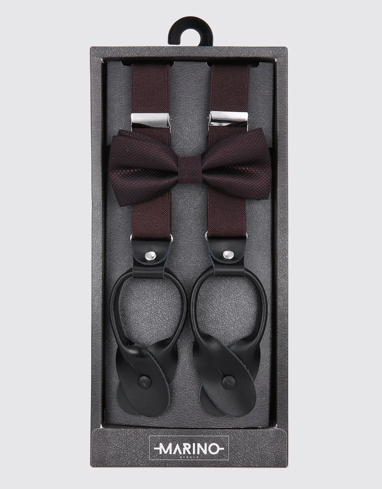 Double Button Suspender Bow Tie