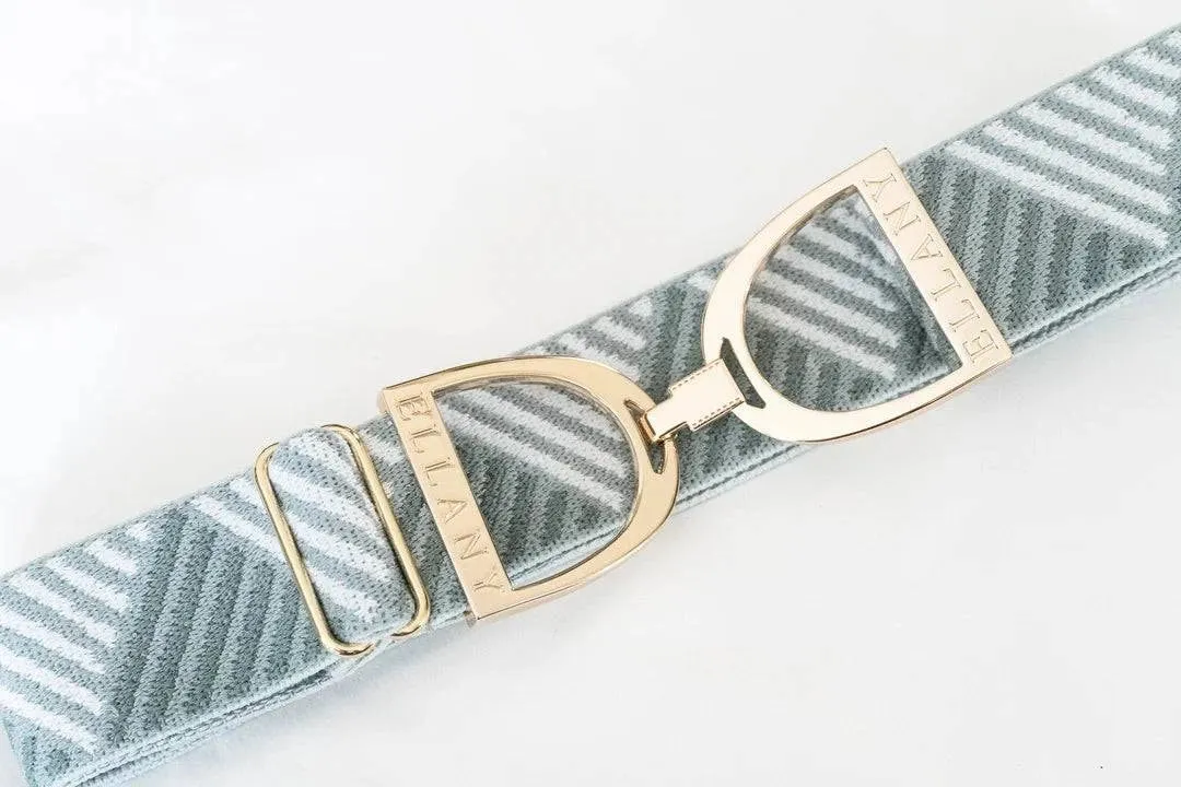 ELLANY - Sage Triangles - 1.5" Gold Stirrup Elastic Belt