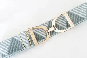 ELLANY - Sage Triangles - 1.5" Gold Stirrup Elastic Belt