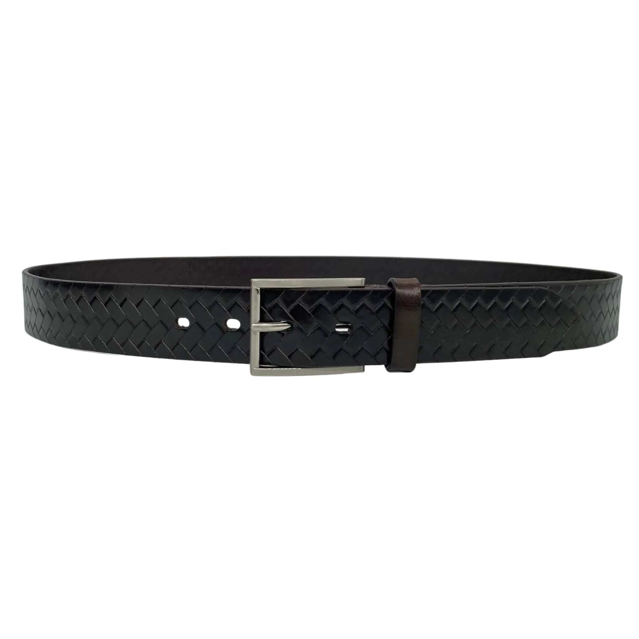 GABRIEL - Men's Dark Brown Leather Textured Belt