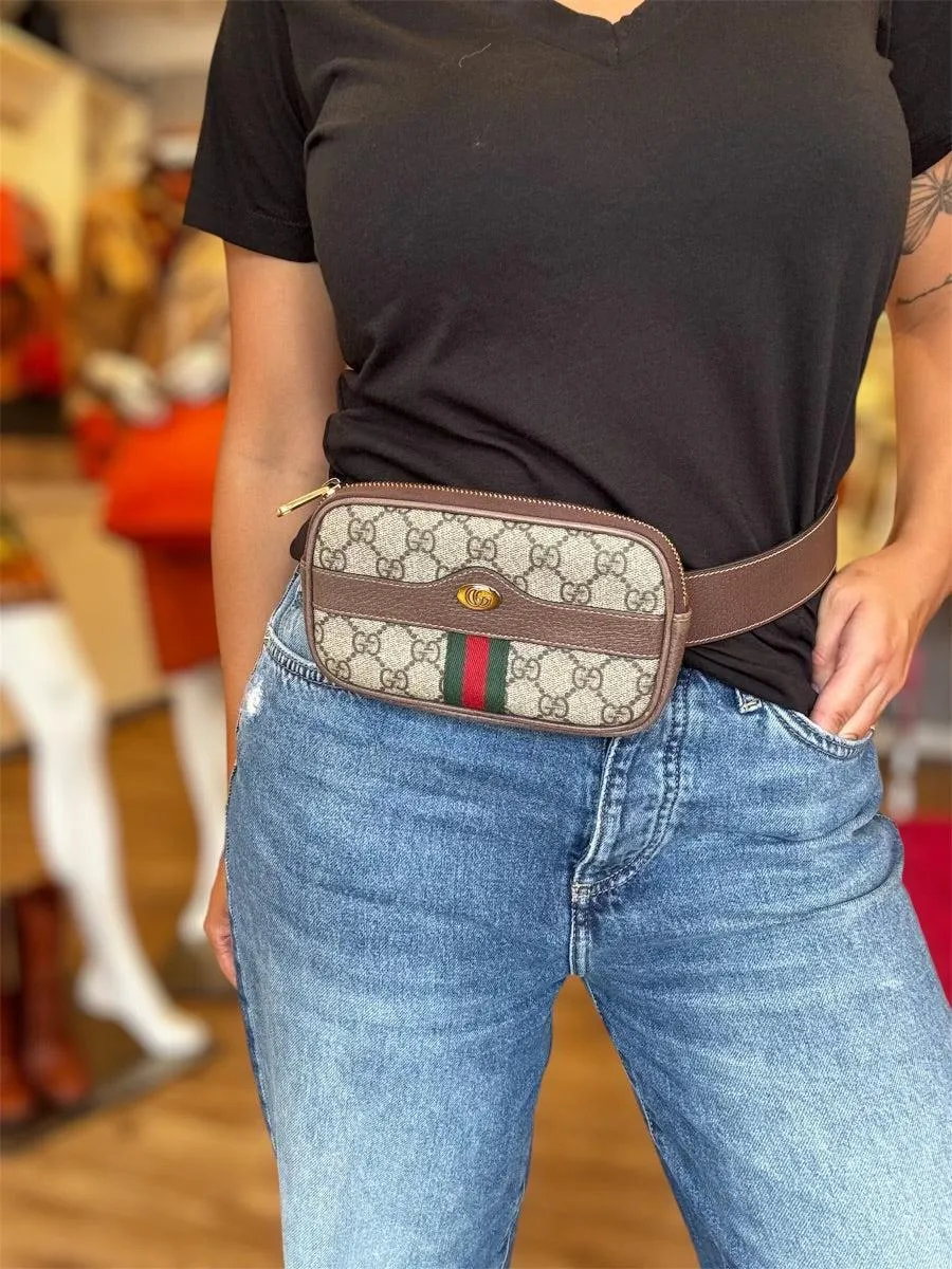 GUCCI GG Supreme Canvas Mini Ophidia Belt Bag Size 85 - 34