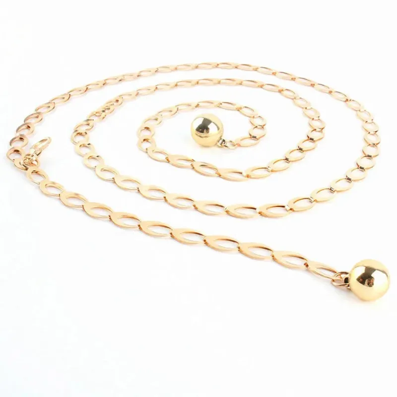 Hollow Out Fashion Waist Chain Belt with Metal Ball Charm