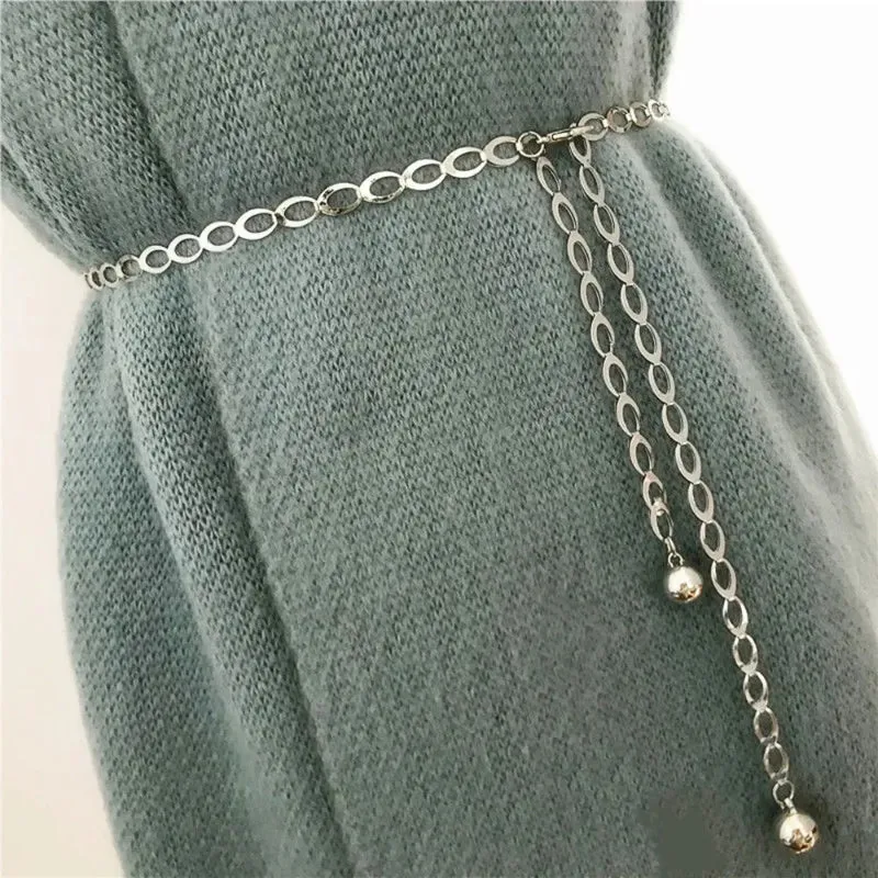 Hollow Out Fashion Waist Chain Belt with Metal Ball Charm