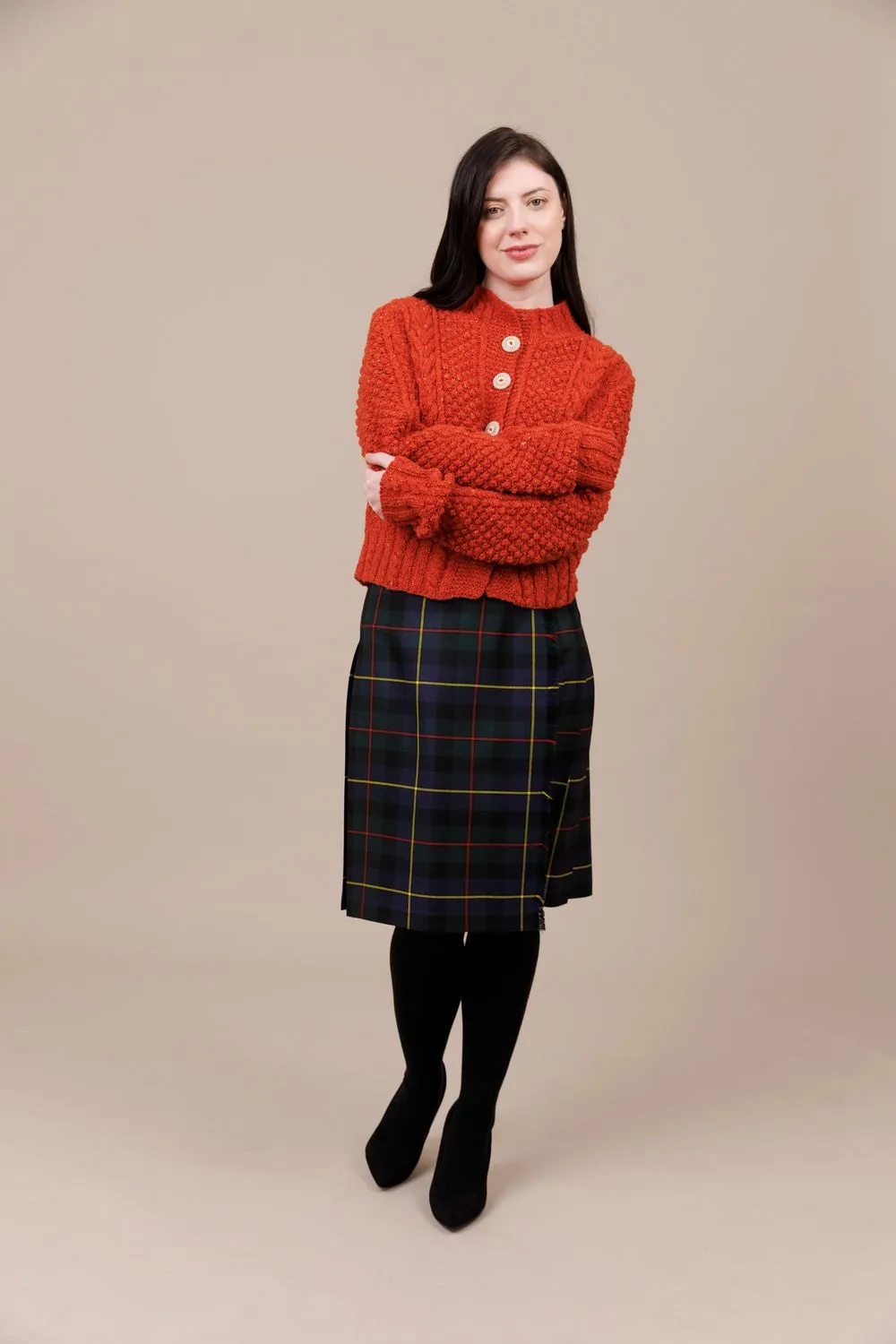 Hunting MacLeod 100% Worsted Wool Midi Kilt