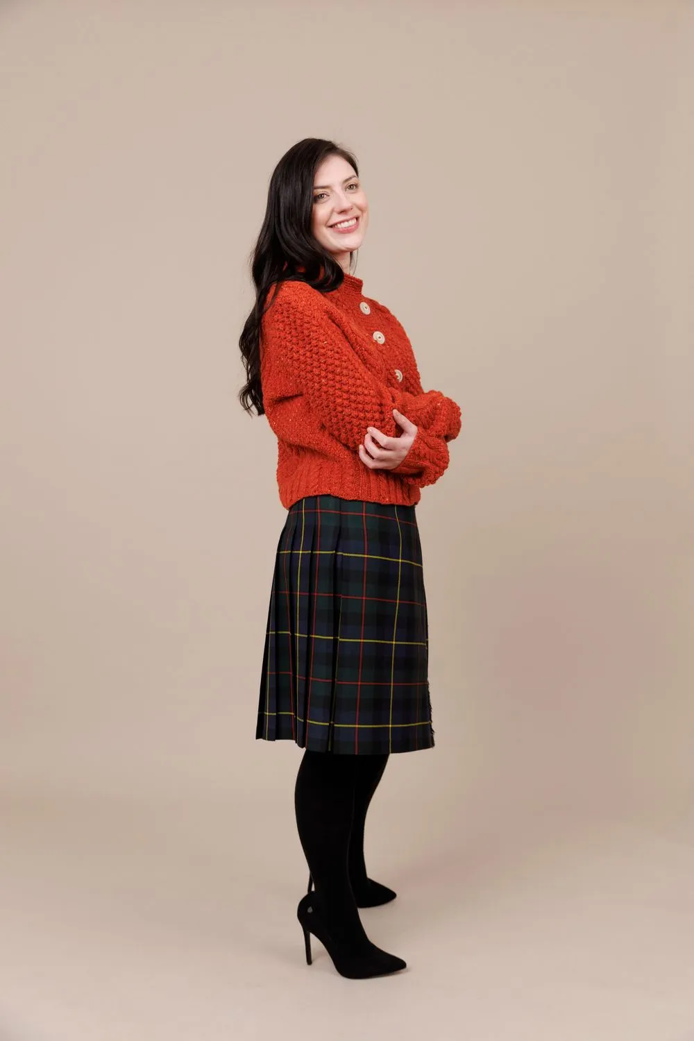 Hunting MacLeod 100% Worsted Wool Midi Kilt