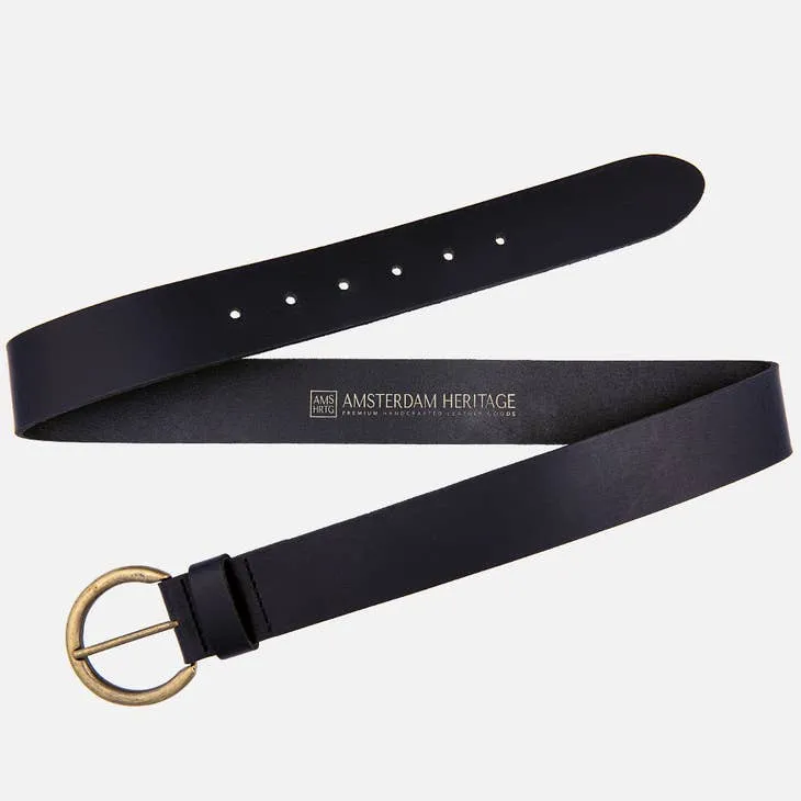 Isa Premium Leather Belt - Black