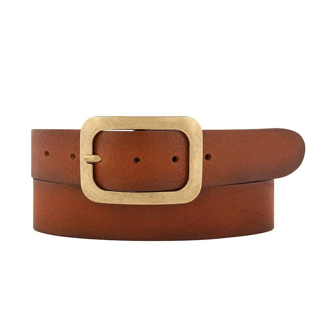 Jodi | Statement Buckle Classic Leather Belt