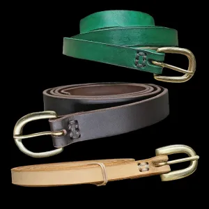 Leather Viking Belt with Brass Buckle