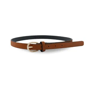 LILIANA -  Women's Genuine Leather Belt Rusty Brown Fur