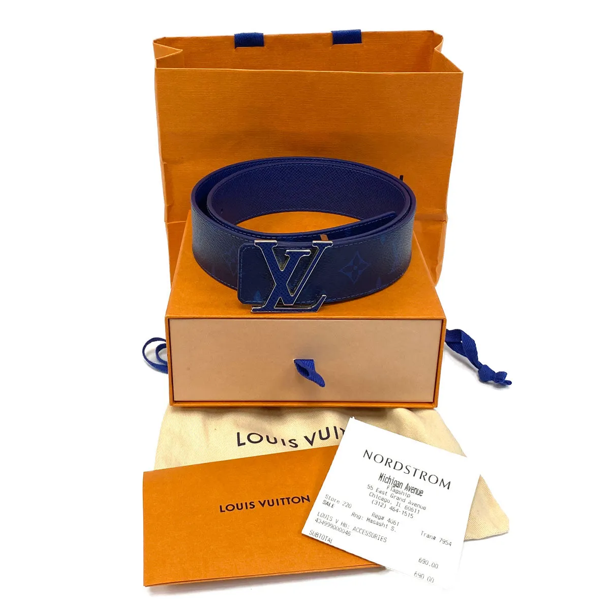 Louis Vuitton Initiales Reversible Belt - Cobalt Blue