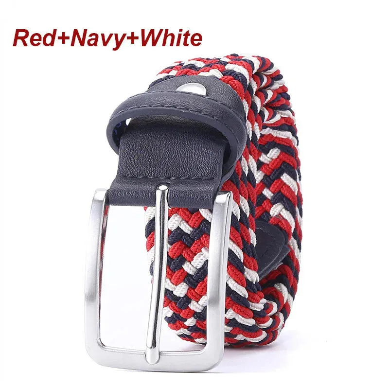 Men Elastic Belt Striped Women Stretch Belt For Unisex Knitted Braided Long Belt Extend 160 CM Belt Factory Directly Price