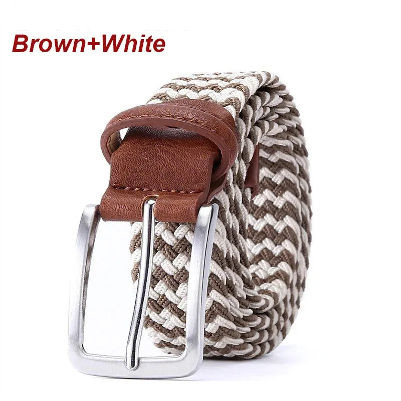 Men Elastic Belt Striped Women Stretch Belt For Unisex Knitted Braided Long Belt Extend 160 CM Belt Factory Directly Price