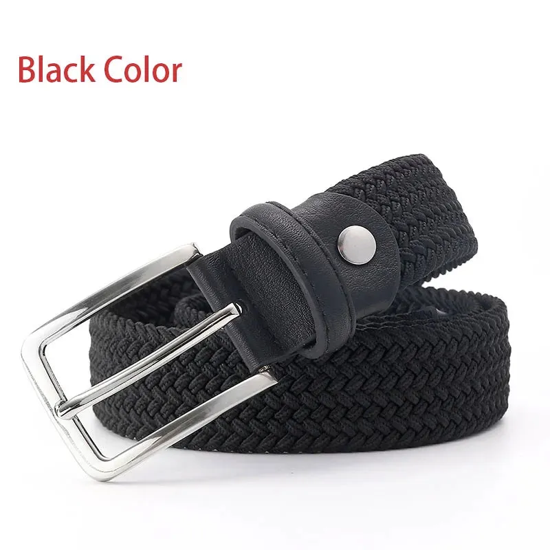 Men Elastic Belt Striped Women Stretch Belt For Unisex Knitted Braided Long Belt Extend 160 CM Belt Factory Directly Price