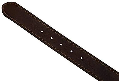 Men's Light Brown Full Grain Genuine Leather Classic Dress Belt with Removable Buckle LSL1801