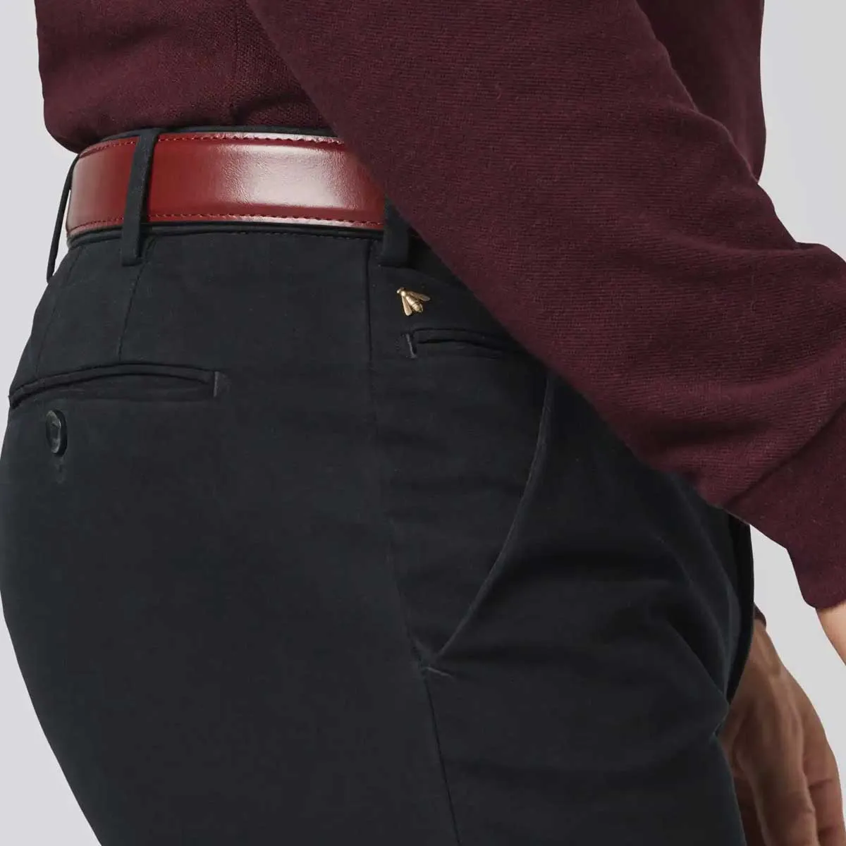 MEYER Belt - Stretch Leather - Bordeaux