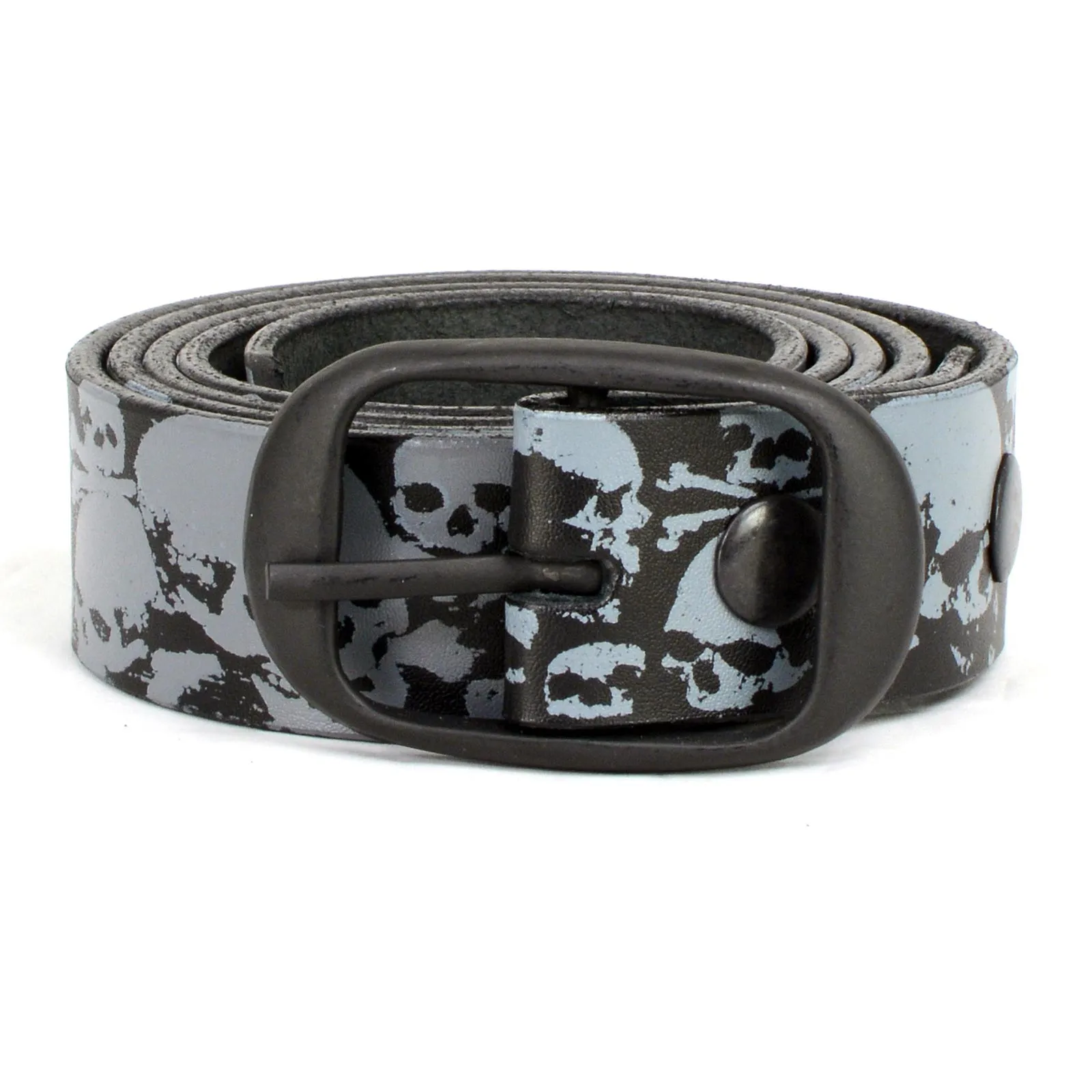 Milwaukee Leather MP7106 Men's Grey Skull Heads Black Genuine Leather