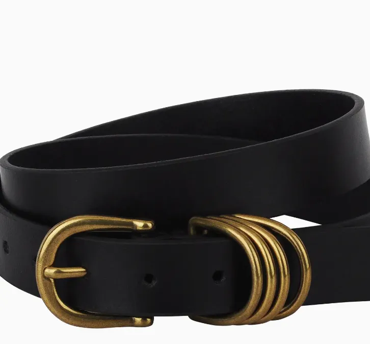 Multi D-Ring Genuine Leather Belt