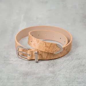 Obey Snake Dress Belt - Tan