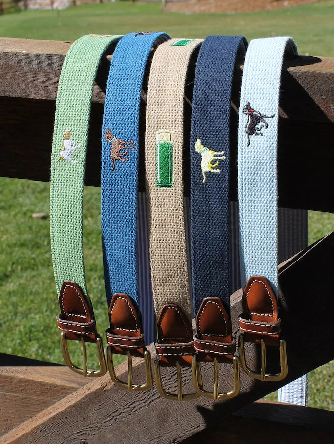 Over The Rainbow: Embroidered Belt - Light Blue