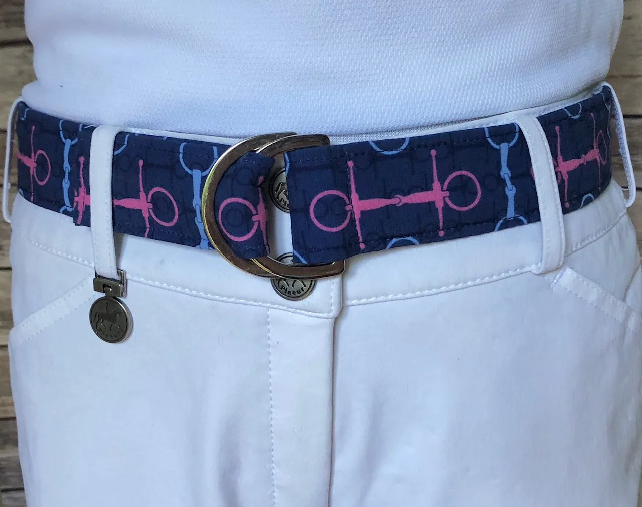 Pink and Blue Bits and Bits Fabric Belt