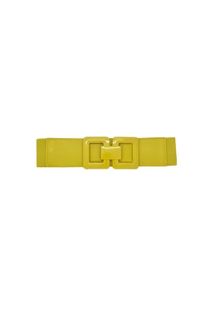 Shiny Buckle Stretch Belt - Chartreuse